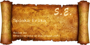 Spinka Erika névjegykártya